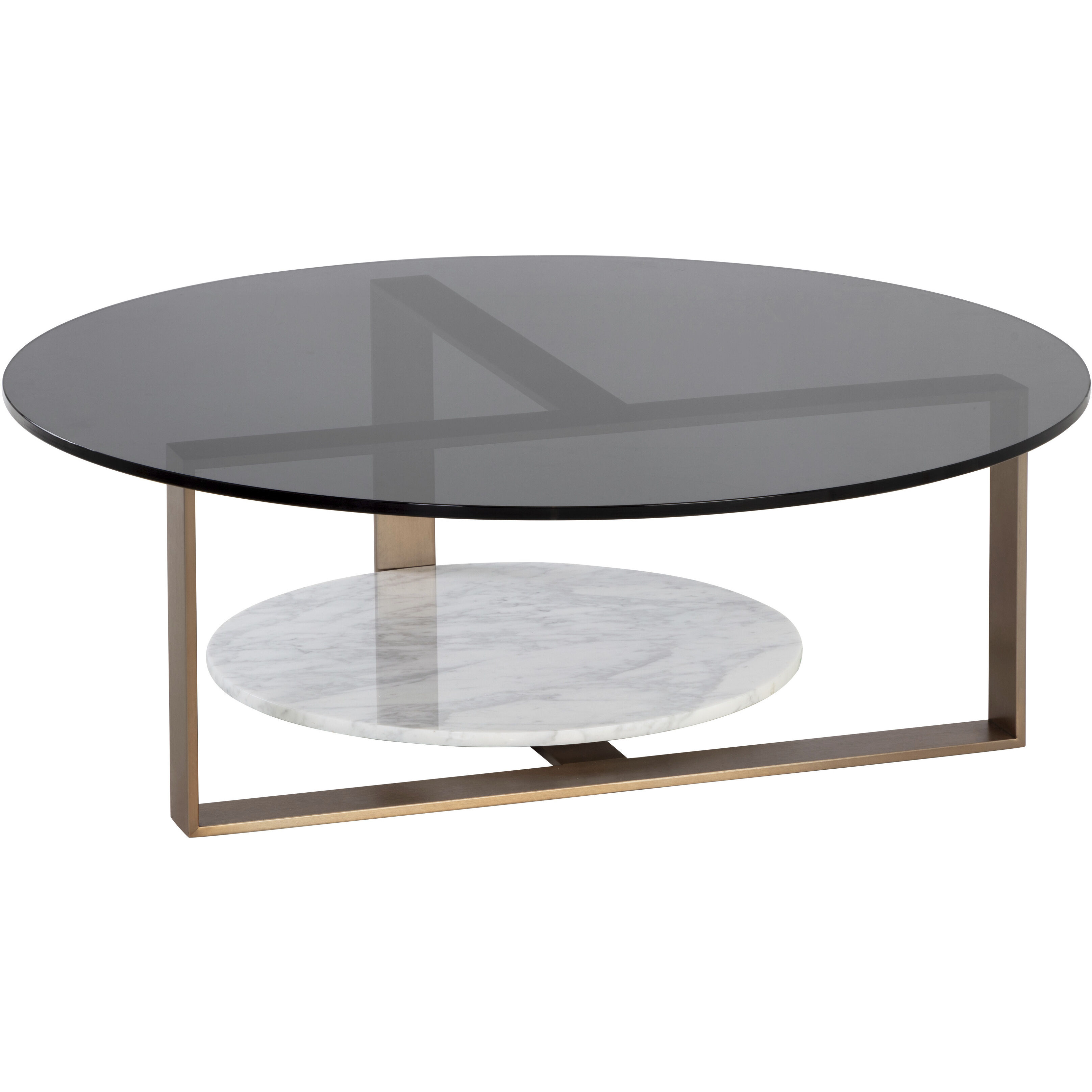 Maldini 37.5 X 13 inch Grey / Antique Brass Coffee Table